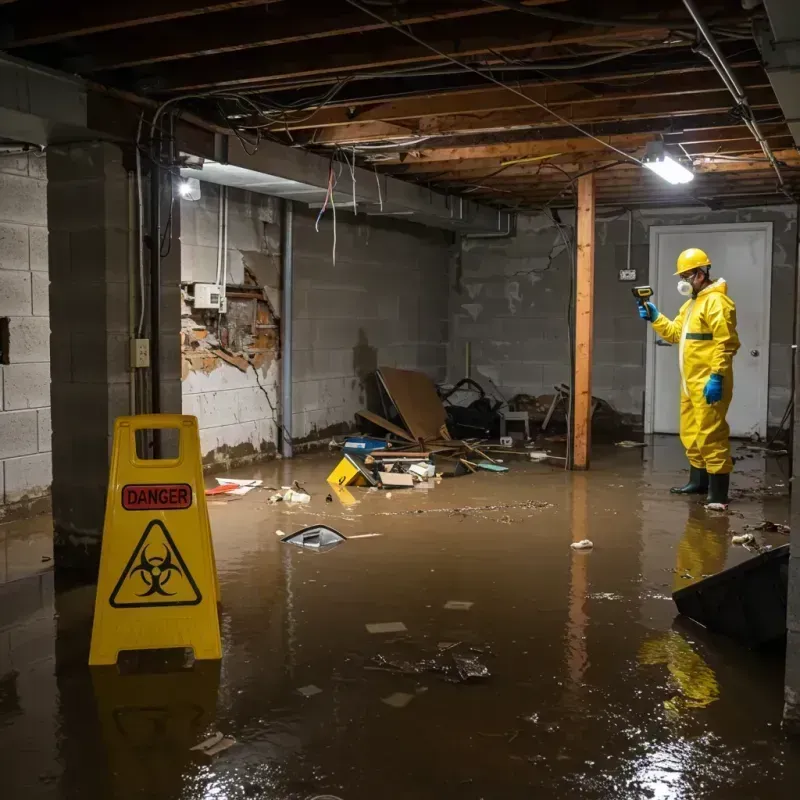 Flooded Basement Electrical Hazard in Alachua County, FL Property